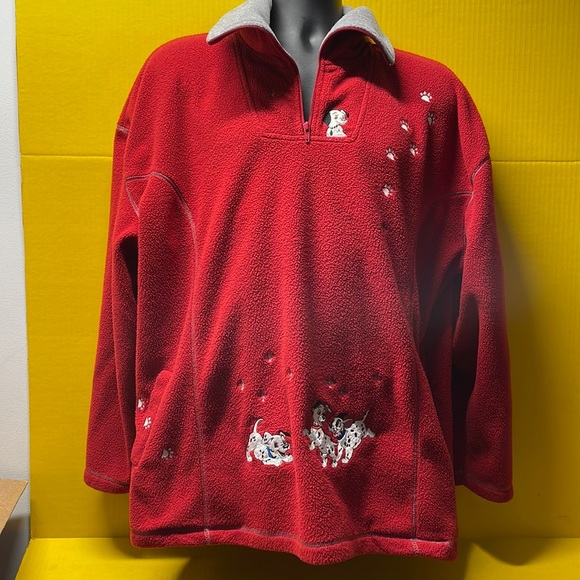 The Disney Catalog 101 Dalmatians fleece pullover sweater, 1/4 zipper, size 2XL - Picture 1 of 8